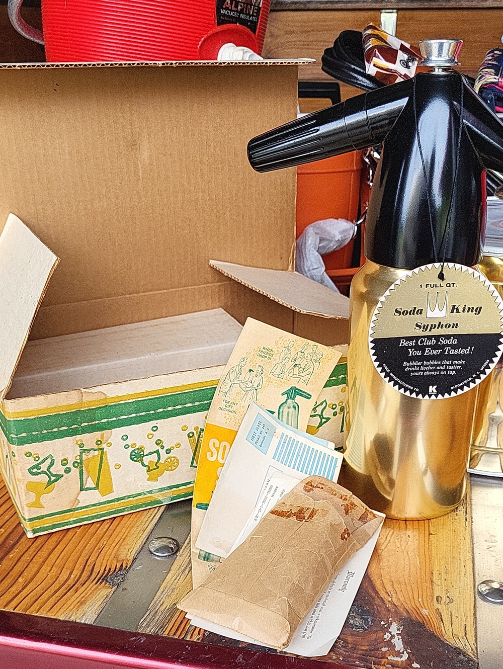Gold Soda Syphon - Black Handle